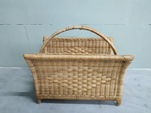 Vintage Riet/Rotan/Wicker Magazine Tijdschiften Houder