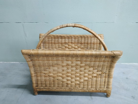 Image 1 of Vintage Riet/Rotan/Wicker Magazine Tijdschiften Houder