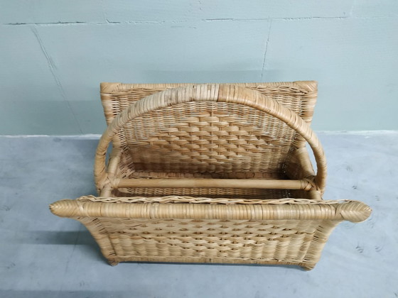 Image 1 of Vintage Riet/Rotan/Wicker Magazine Tijdschiften Houder