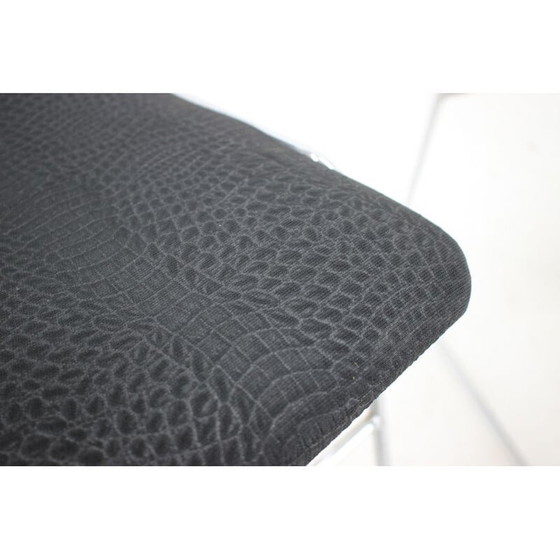 Image 1 of Set van 4 vintage minimalistische verchroomde eetkamerstoelen, Tsjecho-Slowakije 1970