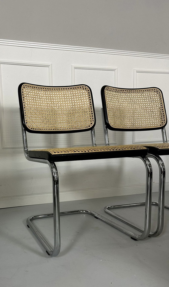 Image 1 of Thonet S32 stoel van stalen buis klassiek sledemodel