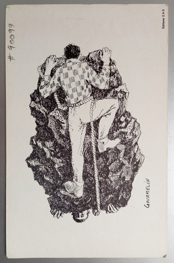 Image 1 of Jean Gourmelin - 8 X originele absurdistische/surrealistische etsen/inkt tekeningen 1960S