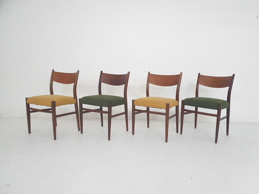 Set van vier teakhouten Pastoe "Sa10" eetkamerstoelen, Nederland 1959