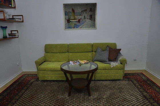 Image 1 of Modulaire sofa van groen ribfluweel, 1970S, set van 3