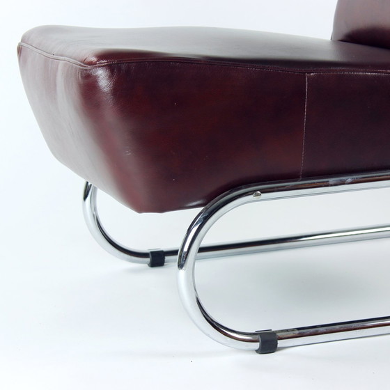 Image 1 of Bauhaus fauteuil in chroom en leer, Tsjecho-Slowakije 1930S