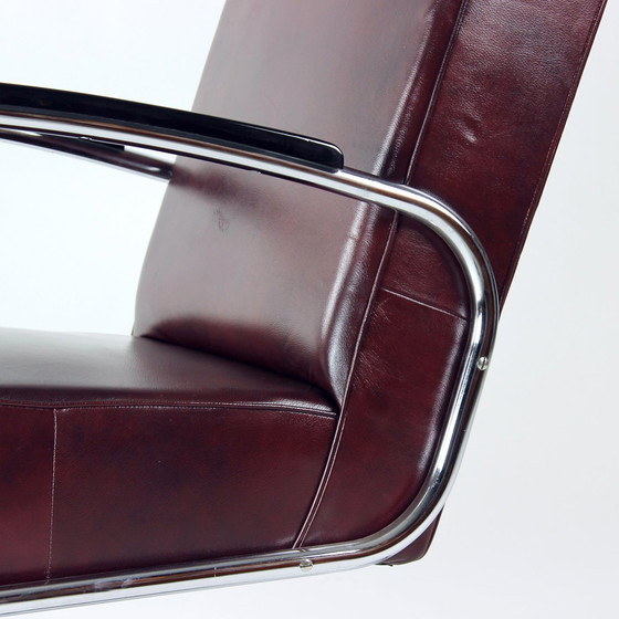 Image 1 of Bauhaus fauteuil in chroom en leer, Tsjecho-Slowakije 1930S