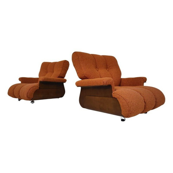 Image 1 of Paar mid-century oranje fauteuils, Italië 1960