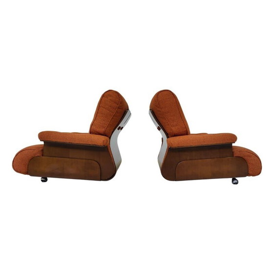 Image 1 of Paar mid-century oranje fauteuils, Italië 1960