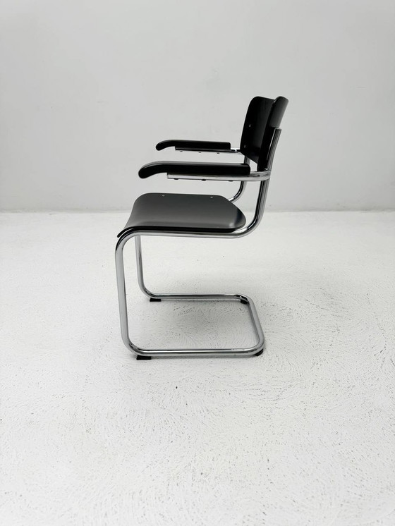 Image 1 of Sledestoelen S 43F van Mart Stam voor Thonet, set van 6