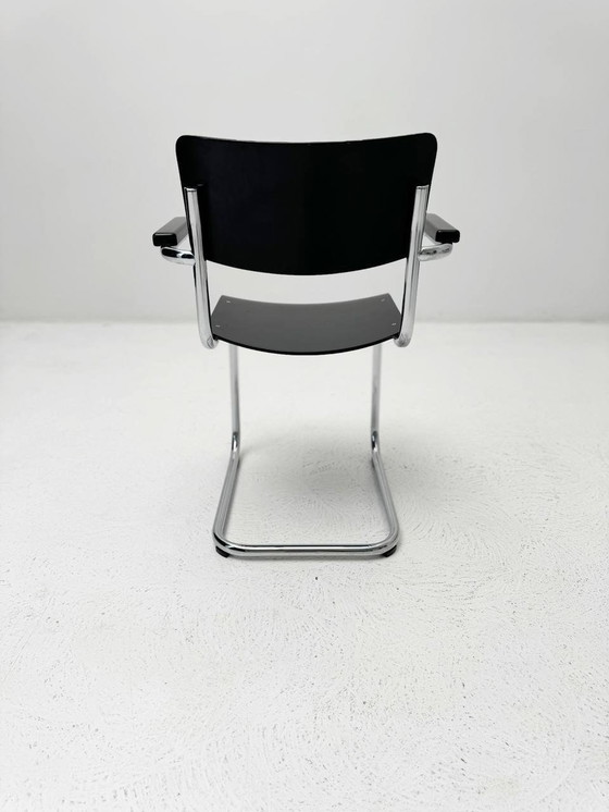 Image 1 of Sledestoelen S 43F van Mart Stam voor Thonet, set van 6