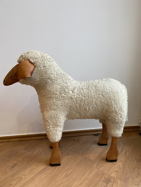 Image 1 of Vintage schaap Hanns Peter Krafft wollen kruk 61Cm