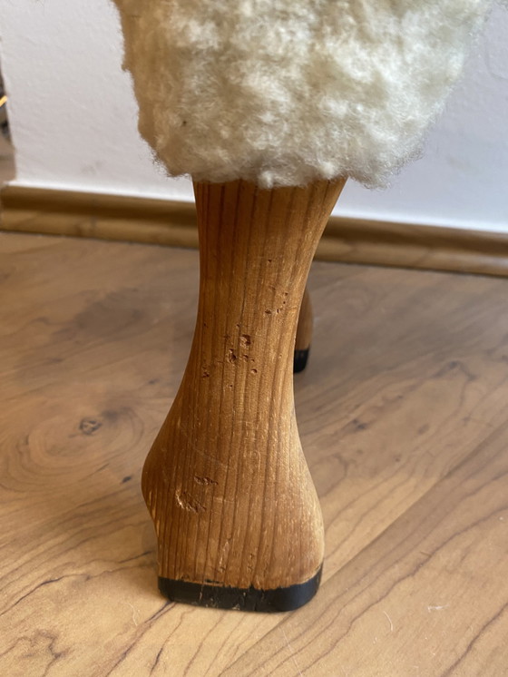 Image 1 of Vintage schaap Hanns Peter Krafft wollen kruk 61Cm