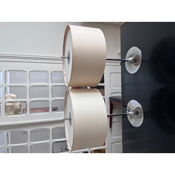 Image 1 of Paar vintage chromen lampen van Frank Bentler voor Wila, Duitsland 1970