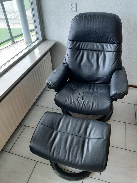 Image 1 of Stressless Sunrise relaxfauteuil met voetenbank