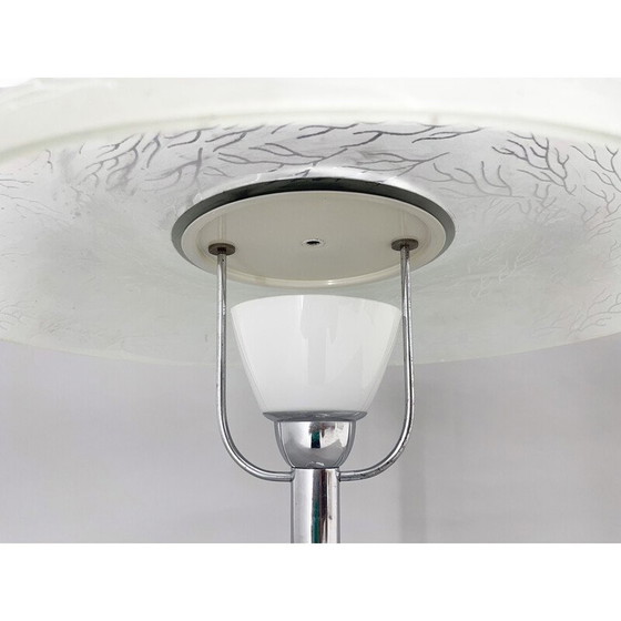 Image 1 of Vintage chromen en glazen tafellamp, Tsjecho-Slowakije1930