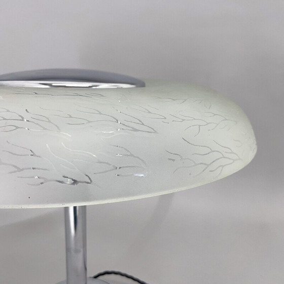 Image 1 of Vintage chromen en glazen tafellamp, Tsjecho-Slowakije1930