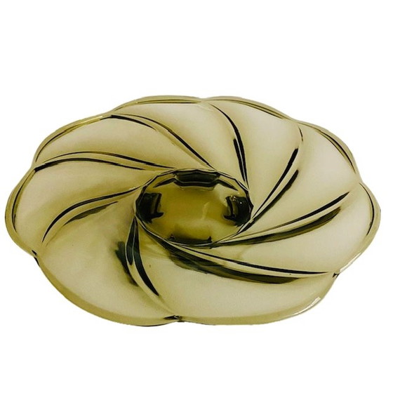 Image 1 of Art Deco schaal Primus gerookt glas Walther & Söhne 1930's