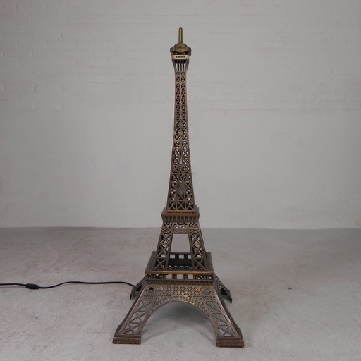 Grote, 110 Cm Hoge Bronzen Eiffeltoren Met Verlichting, Jaren 70