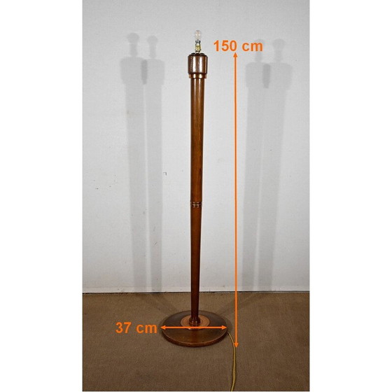 Image 1 of Vintage art deco vloerlamp in gelakt beukenhout, 1940