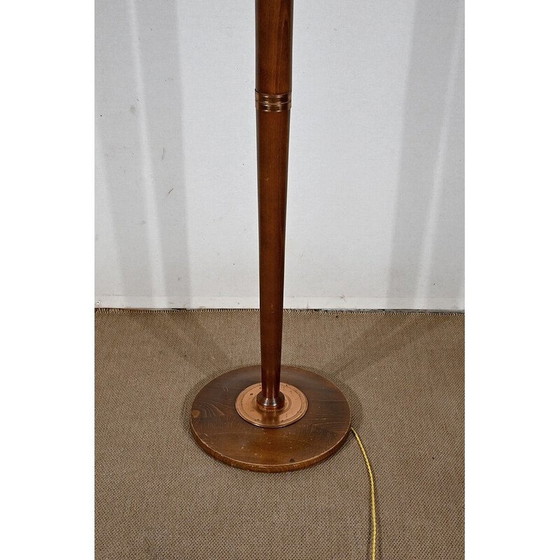Image 1 of Vintage art deco vloerlamp in gelakt beukenhout, 1940