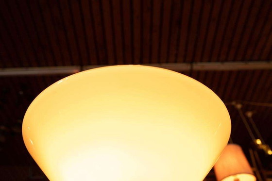 Image 1 of Vintage vloerlamp melkglas en chroom, minimalist uplight