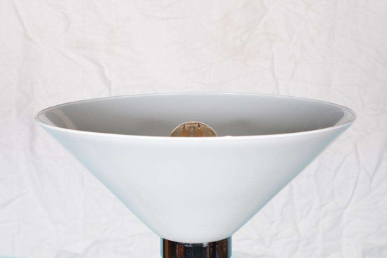 Image 1 of Vintage vloerlamp melkglas en chroom, minimalist uplight