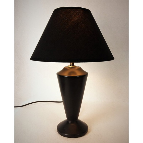 Image 1 of Vintage zwarte keramische lamp, 1950