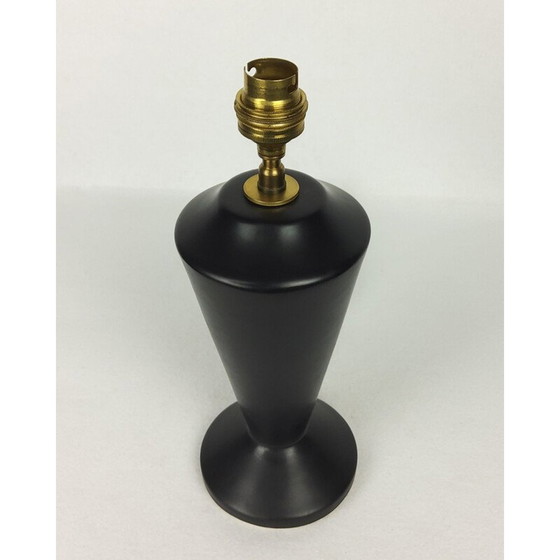 Image 1 of Vintage zwarte keramische lamp, 1950