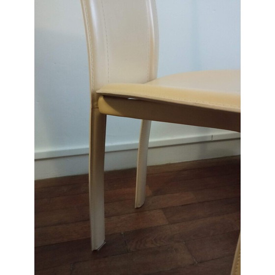 Image 1 of Paar vintage leren stoelen, Italië 1970