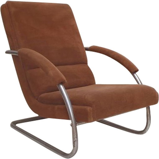 Fauteuil Vintage verstelbaar relax Mücke Merder Tsjecho-Slowakije 1930