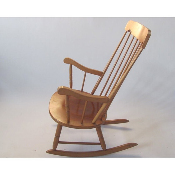 Image 1 of Vintage schommelstoel, helemaal van hout, Tsjecho-Slowakije 1960