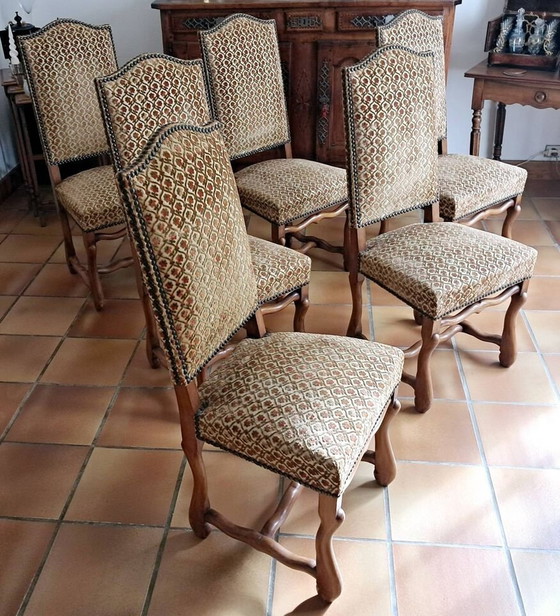 Image 1 of Zes Franse Schapenbot Eetkamerstoelen