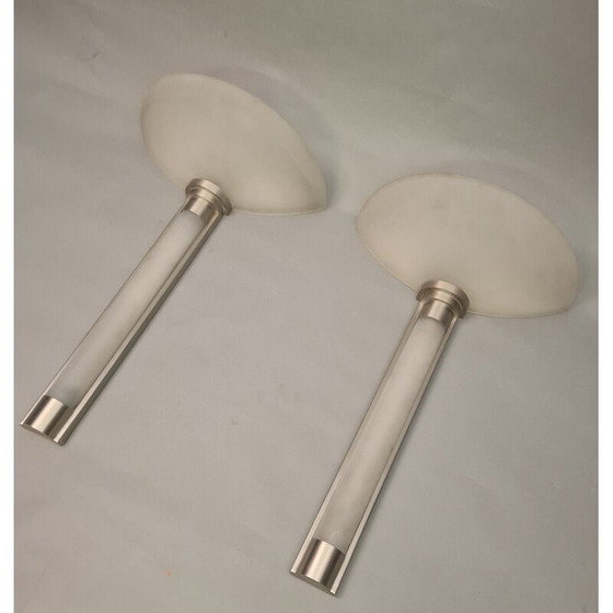 Image 1 of Paar vintage glazen wandlampen van Ricardo Bofill voor Light