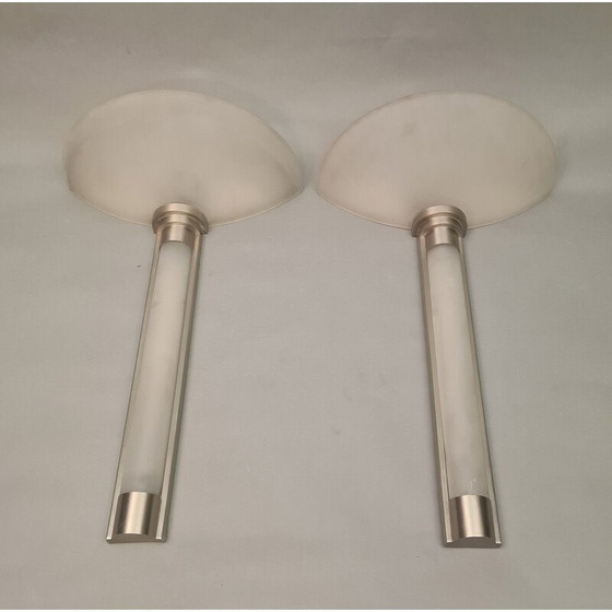 Image 1 of Paar vintage glazen wandlampen van Ricardo Bofill voor Light