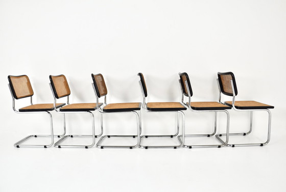 Image 1 of Eetkamerstoelen Stijl B32 van Marcel Breuer, set van 6