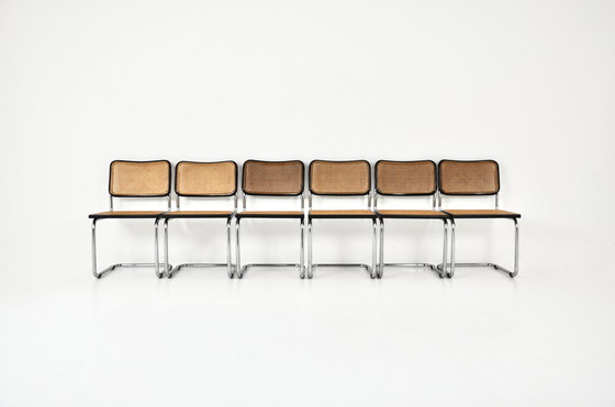 Image 1 of Eetkamerstoelen Stijl B32 van Marcel Breuer, set van 6