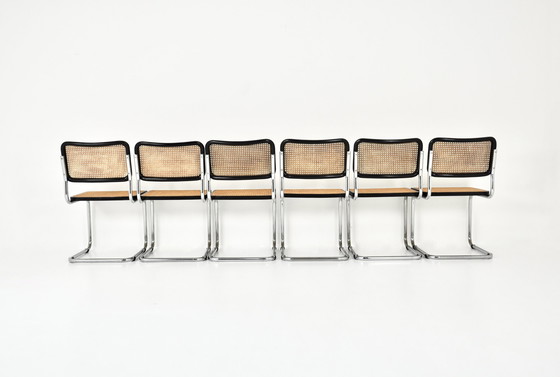 Image 1 of Eetkamerstoelen Stijl B32 van Marcel Breuer, set van 6