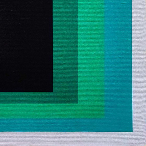 Image 1 of 1970S Prachtige Josef Albers (naar) "Hommage aan het plein" Lithografie door Guggenheim Museum - New York