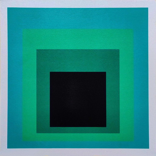 1970S Prachtige Josef Albers (naar) "Hommage aan het plein" Lithografie door Guggenheim Museum - New York