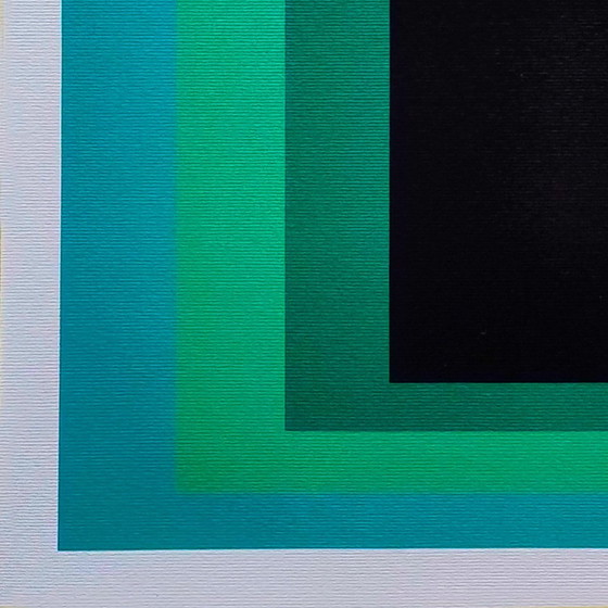 Image 1 of 1970S Prachtige Josef Albers (naar) "Hommage aan het plein" Lithografie door Guggenheim Museum - New York