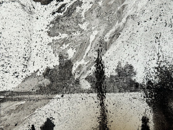 Image 1 of Obsidiaan landschap (inkt) groot formaat- Eugène Eechaut (1928-2019)