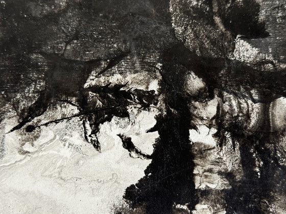 Image 1 of Obsidiaan landschap (inkt) groot formaat- Eugène Eechaut (1928-2019)