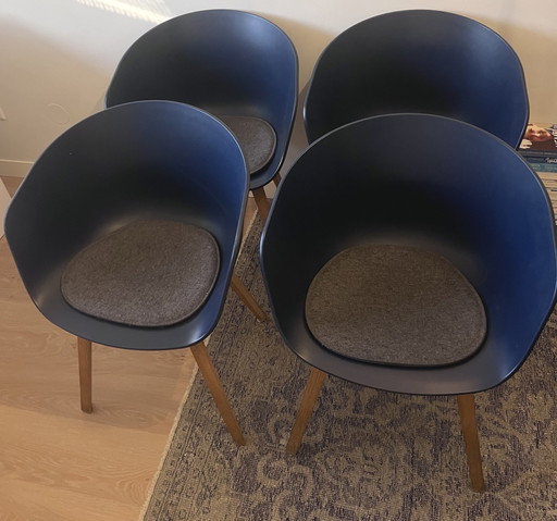 4x Hay About A Chair stoel - Donkerblauw