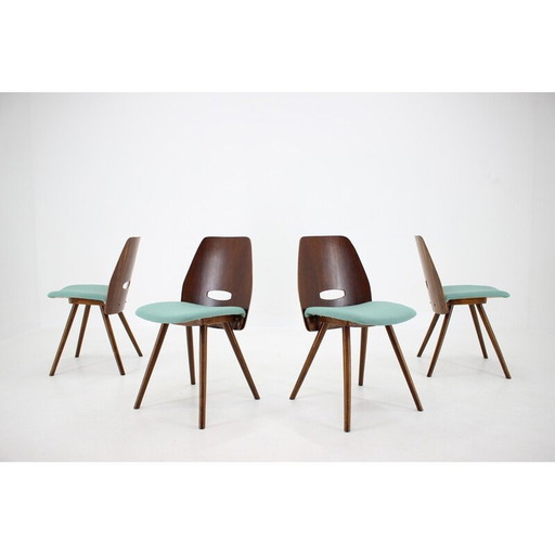 Set van 4 vintage houten eetkamerstoelen van Frantisek Jirak, Tsjecho-Slowakije 1960