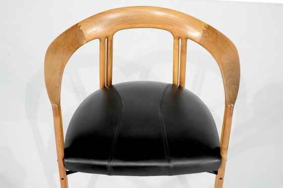 Image 1 of Houten fauteuil "Ulna" van Franco Poli voor Bernini, Italië 1986.