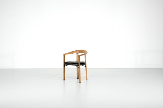 Image 1 of Houten fauteuil "Ulna" van Franco Poli voor Bernini, Italië 1986.