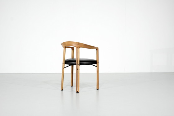 Image 1 of Houten fauteuil "Ulna" van Franco Poli voor Bernini, Italië 1986.