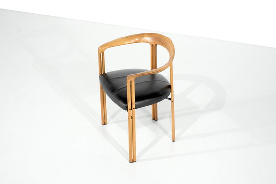 Image 1 of Houten fauteuil "Ulna" van Franco Poli voor Bernini, Italië 1986.