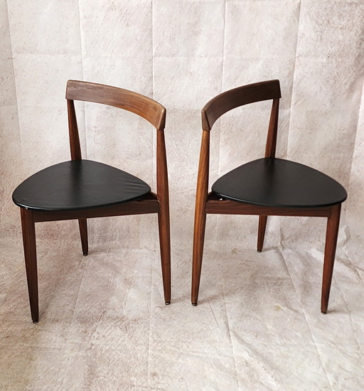 2x Vintage Teakhouten Stoelen Deens Ontwerp Hans Olsen