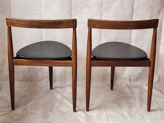 Image 1 of 2x Vintage Teakhouten Stoelen Deens Ontwerp Hans Olsen